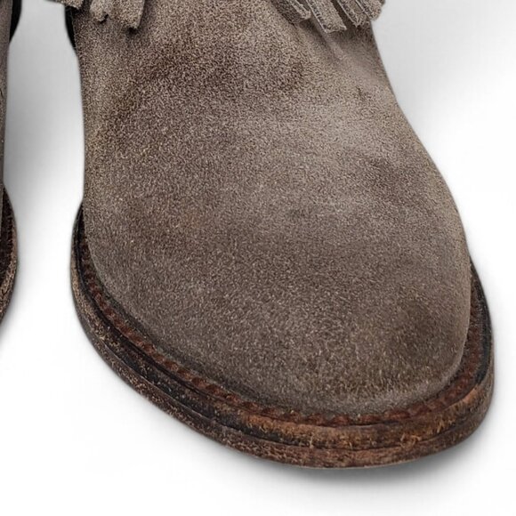 Freebird Belle Ankle Booties Women's Distressed Suede Tier Fringe Western Boho 6 - Picture 15 of 15